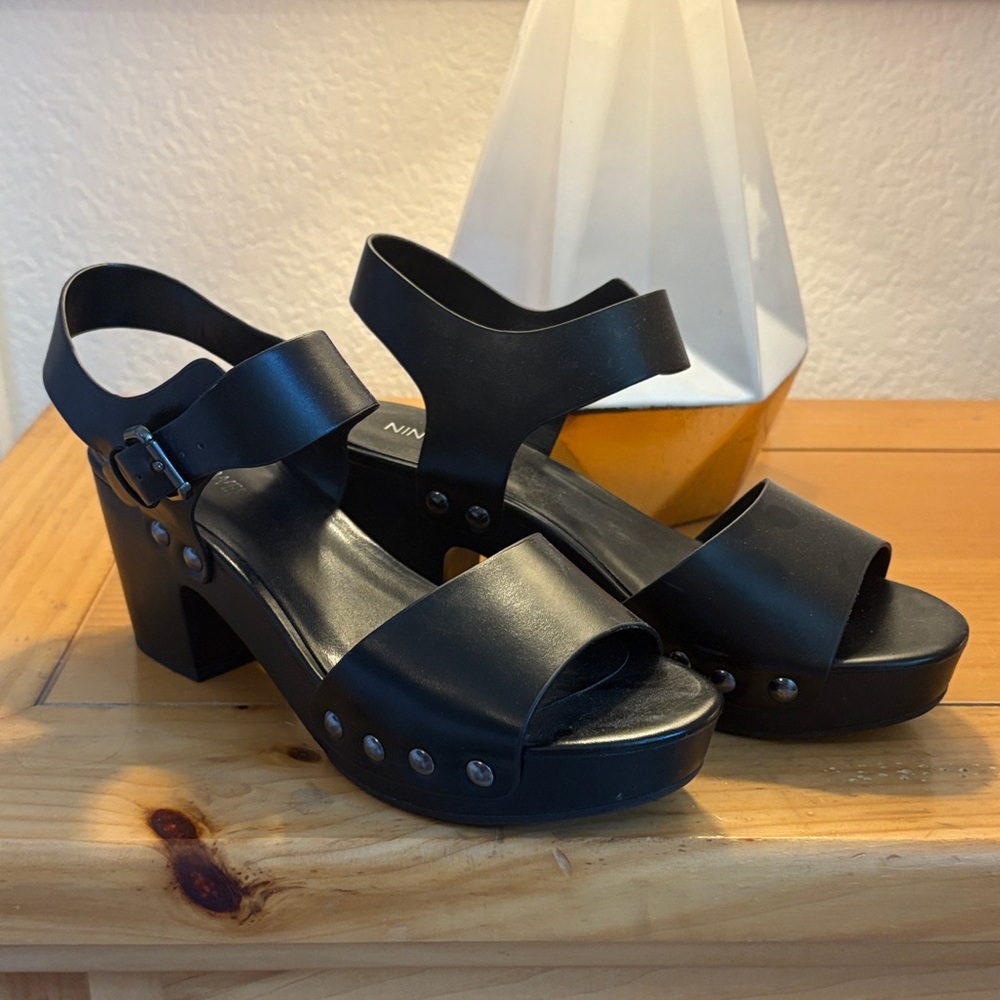 Nine West Black Platform Sandals